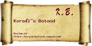 Korsós Botond névjegykártya